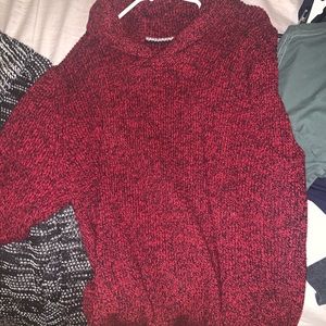 Red turtle neck sweater